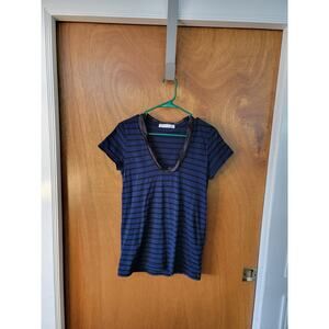 Sacai Luck Short Sleeve Striped Shirt - Sz: 4